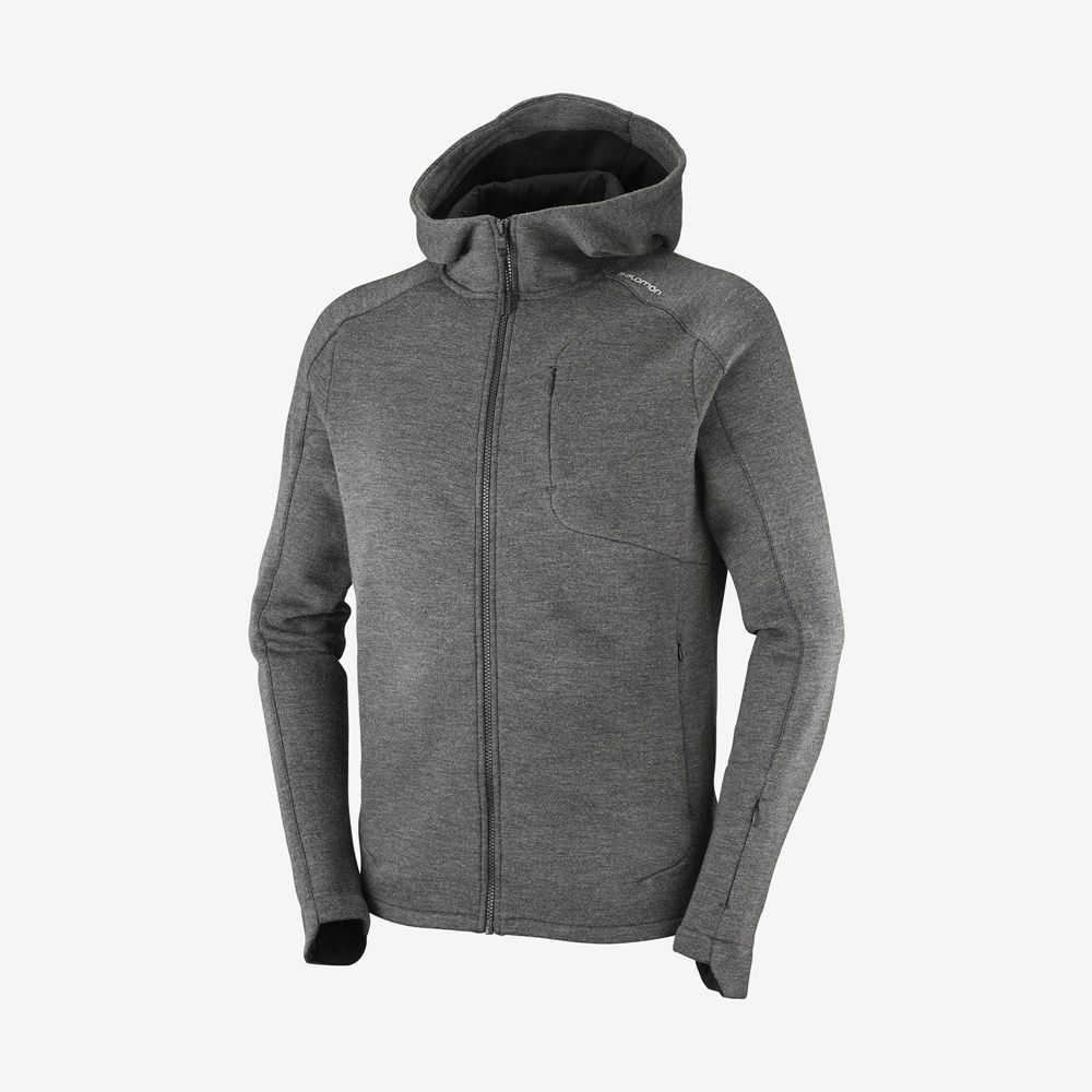 Capa Intermedia Salomon Hombre Gris - Salomon Argentina OUTLIFE TECH LS FZ MID HOODIE M,497018-OIM